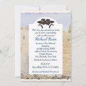 ハッピーバー（ユダヤ教の）バル・ミツバーエルサレムKotelテフィリン金ゴールド 招待状 (裏面)