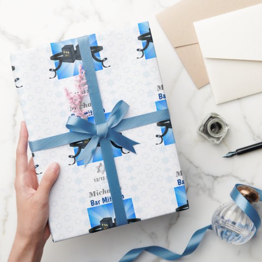 ハッピーバー（ユダヤ教の）バル・ミツバー20XXテフィリンブルースター ラッピングペーパー (ギフト)