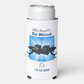 ハッピーバー（ユダヤ教の）バル・ミツバー20XXテフィリンマゼルトフ！ スリム缶クーラー (Seltzer正面)