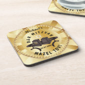 ハッピーバー(ユダヤ教の)バル・ミツバー20XX金ゴールド装飾品 コースター (左側)