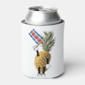 ハッピーパイナップルがコスタリカ国旗を振って。 缶クーラー (缶正面)