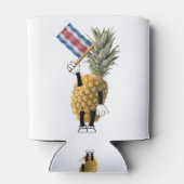 ハッピーパイナップルがコスタリカ国旗を振って。 缶クーラー (裏面)