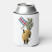 ハッピーパイナップルがコスタリカ国旗を振って。 缶クーラー (缶裏面)