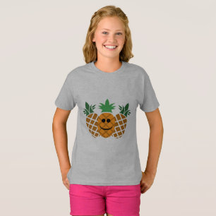 ハッピーパイナップルデザイン – 女子の基本Tシャツ Tシャツ