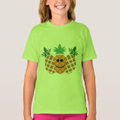 ハッピーパイナップルデザイン – 女子の基本Tシャツ Tシャツ (正面)