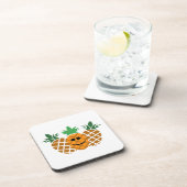 ハッピーパイナップルデザイン-懸命プラスチックのコースター コースター (右側)