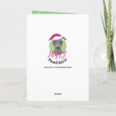 ハッピーパウィデイズクリスマスイタリアングレイハウンド犬 シーズンカード (裏面)