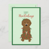 ハッピーパウィデイズゴールデンドルクリスマスライト シーズンポストカード (正面/裏面)