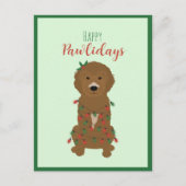 ハッピーパウィデイズゴールデンドルクリスマスライト シーズンポストカード (正面)