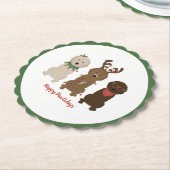 ハッピーパウィデイズゴールデンドルクリスマスライト ペーパーコースター (アングル)