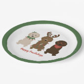 ハッピーパウィデイズゴールデンドルクリスマスライト ペーパープレート (アングル)