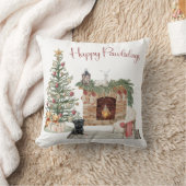 ハッピーパウィデイズドッグデザイン – アフェンピンシェ クッション (ブランケット)