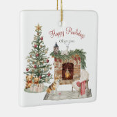 ハッピーパウィデイズドッグデザイン – コルギ セラミックオーナメント (右)