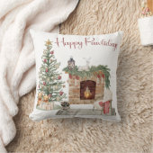 ハッピーパウィデイズドッグデザイン – ラサアプソ クッション (ブランケット)