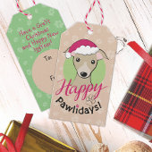 ハッピーパウィリデイズクリスマスマンガの子豚のギギー犬 ギフトタグ