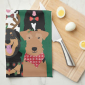 ハッピーパウィーデイズキュートクリスマス キッチンタオル (四つ折り)