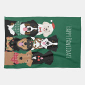 ハッピーパウィーデイズキュートクリスマス キッチンタオル (横)