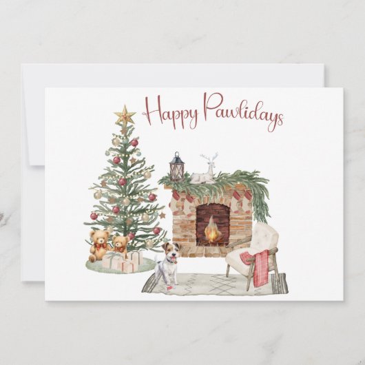 ハッピーパウィーデイズドッグデザイン – ジャック・ラッセル シーズンカード (正面)