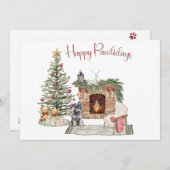 ハッピーパウィーデイズドッグデザイン – ミニチュアシュナウザー シーズンカード (正面/裏面)