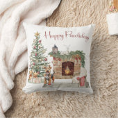 ハッピーパウィーデイズドッグデザイン – Airedale クッション (ブランケット)