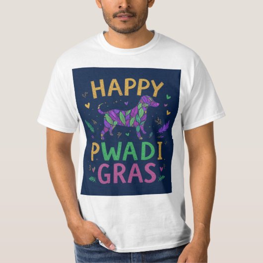 ハッピーパウディ・マルディグラ Tシャツ (正面)