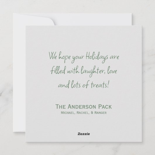 ハッピーパウミニマルリデイズペットフラットホリデーカード シーズンカード (裏面)