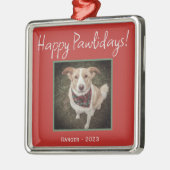 ハッピーパウミニマルリデイズペットホリダ メタルオーナメント (左)