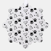 ハッピーパウモダンリカスタムデイのペットドッグフォト オーナメントカード (裏面)