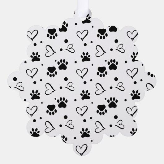 ハッピーパウモダンリカスタムデイのペットドッグフォト オーナメントカード (裏面)