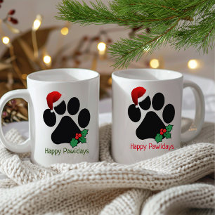 ハッピーパウリデイズおもしろいサンタポープリントクリスマスマグ コーヒーマグカップ