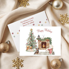 ハッピーパウリデイズの犬のデザイン - ダックスフント シーズンカード