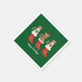 ハッピーパウリデイズウェルシュワイヤキツネテリアドッグス スタンダードカクテルナプキン (角)