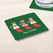 ハッピーパウリデイズウェルシュワイヤキツネテリアドッグス ペーパーコースター (アングル)