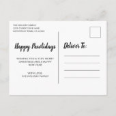 ハッピーパウリデイズスノーフレーク犬フォトクリスマス シーズンポストカード (裏面)