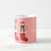 ハッピーパウリデイズブルフランスのドッグスクリスマスストッキング コーヒーマグカップ (中央)