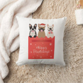 ハッピーパウリデイズブルフランスのドッグ クッション (ブランケット)