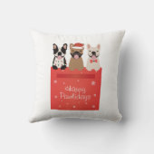 ハッピーパウリデイズブルフランスのドッグ クッション (裏面)