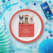 ハッピーパウリデイズブルフランスのドッグ ペーパープレート (パーティー)