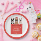 ハッピーパウリデイズブルフランスのドッグ ペーパープレート (パーティー)