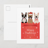 ハッピーパウリデイズブルフランスのドッグ ポストカード (正面/裏面)