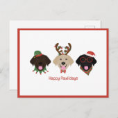 ハッピーパウリデイズラブラドールレトリエバードッグ シーズンポストカード (正面/裏面)