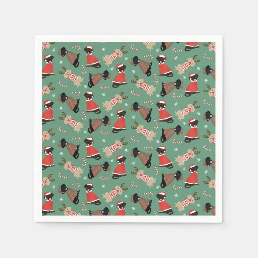 ハッピーパウリデイズラブラドールレトリエバードッグ スタンダードカクテルナプキン (正面)