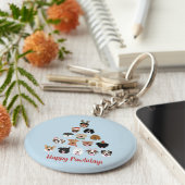 ハッピーパウリデイズ犬のクリスマスツリー キーホルダー (側面)