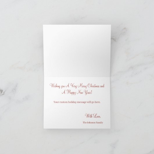 ハッピーパウリデイズ犬のデザイン - ボストンテリア シーズンカード (内部)