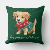 ハッピーパウリデイズ |クリスマスセーターゴルディパピー クッション (正面)