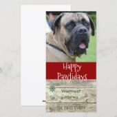 ハッピーパウリデイズ | ペットのクリスマスグリーティングフォト シーズンカード (正面/裏面)