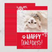ハッピーパウリデイズ | ペット写真のホリデーカード シーズンカード (正面/裏面)