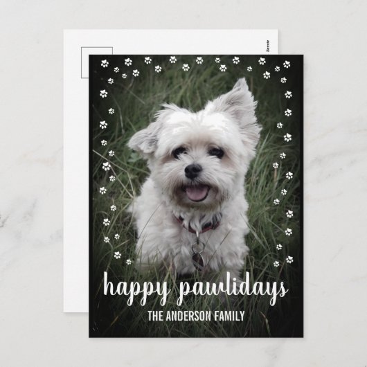 ハッピーパウリデイズ モダンドッグ クリスマス シーズンポストカード (正面/裏面)