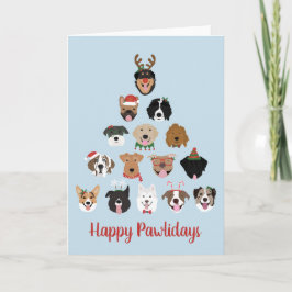 ハッピーパウリデイズ 犬のクリスマスツリー カード