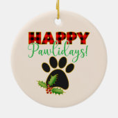 ハッピーパウリデイズ |犬好きのクリスマスプレゼント セラミックオーナメント (裏面)